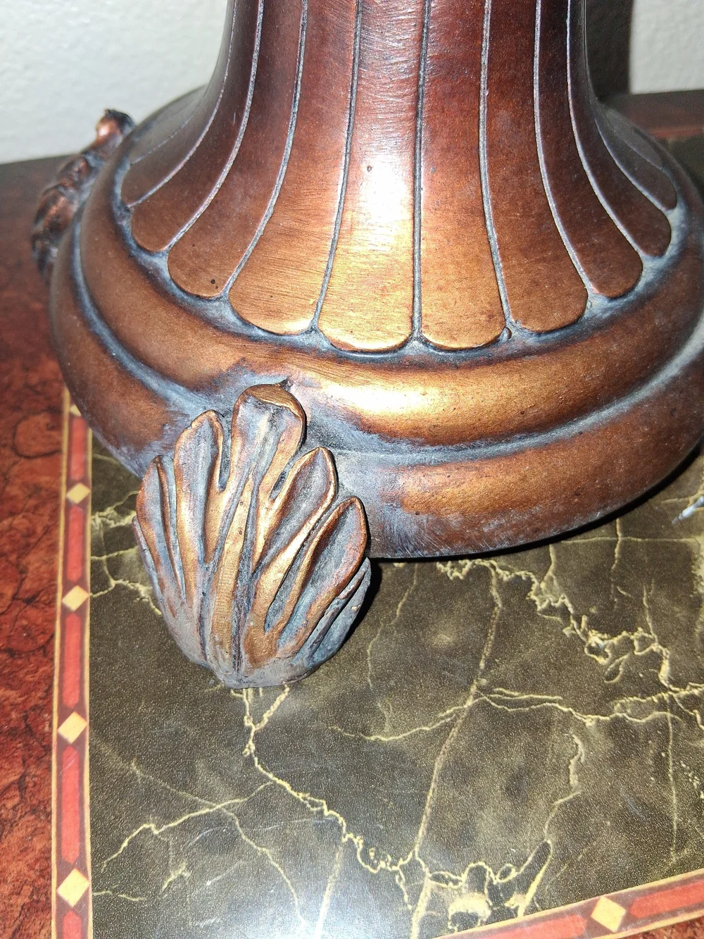 Antique-Style Gold and Bronze Decorative Urn Accent Statement Piece Easel Decor